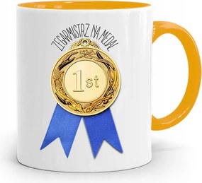 Sárga Bögre Óramesternek Érem Ajándék fényképes nyomtatással