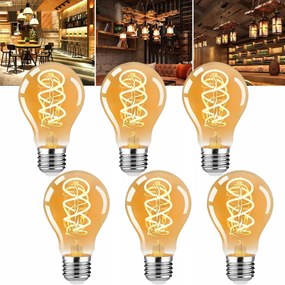 6 db-os Led izzó szett E27 Filament 4W Edison Dekoratív meleg fehér