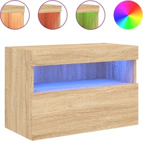 vidaXL sonoma tölgy színű fali TV-szekrény LED-ekkel 60x30x40 cm