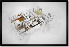 Poszterek keretben 60x40 3D design vizualizáció