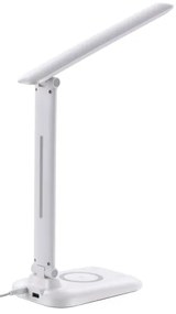 Immax 09107L - LUMI LED asztali lámpa, fényerőszabályozható, vezeték nélküli QI töltéssel, LED/7W/230V, fehér