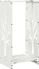 vidaXL fehér hidegen hengerelt acél tűzifatároló 40x30x80 cm