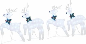 vidaXL LED Rénszarvasok 4 pcs Ezüst szövet