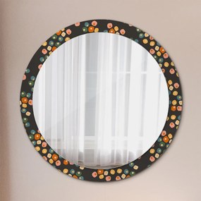 Kerek díszes tükör Virágcsomók fi 90 cm