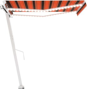 vidaXL narancssárga és barna kézzel kihúzható napellenző 350 x 250 cm