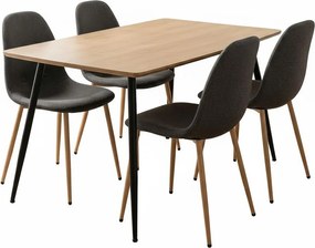 AVENBERG NATURAL 4+1 Étkezőgarnitúra, szürke