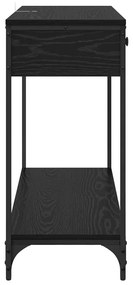 vidaXL Konzolasztal fiókkal Fekete tölgy 100 x 34,5 x 75 cm Faanyag