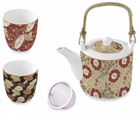 Porcelán teás kanna szűrővel pohárral Coffee Mania Kimono