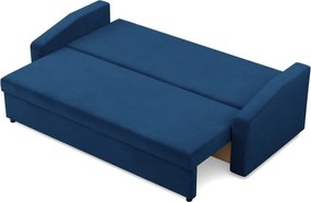 Zeus kanapéágy, bársony, bonell töltet, döntött kartámasz, kék