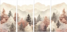 Fali dekoráció Vászonkép Erdő Modern festmények a nappaliba Bézs és Barna 60x120