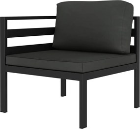 vidaXL 2 részes antracitszürke alumínum kerti kanapészett párnákkal