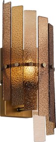 Design fali lámpa sötét bronz borostyán színű üveggel - Versailles