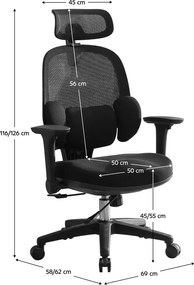 Irodai szék, fekete, ABRAMO