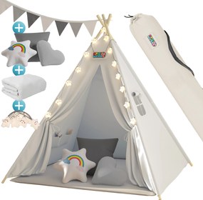 Deuba Gyerek teepee sátor 160x130x130 cm - fehér