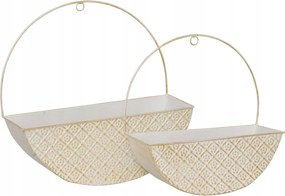 Fali Virágtartó Szett 34 cm Kerek Bézs Lógó Virágok