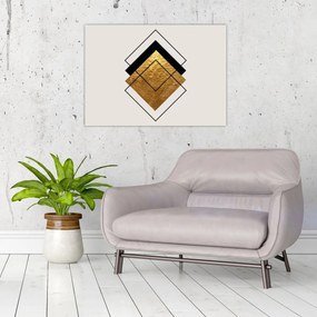 Kép - Absztrakció arany és fehér N⁰1 (70x50 cm)