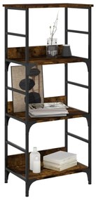 füstös tölgy színű szerelt fa könyvespolc 50 x 33 x 117,5 cm