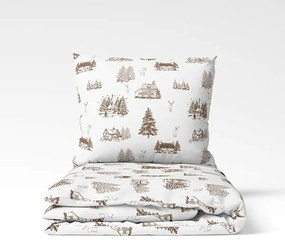 Karácsonyi pamut ágynemét Zimní krajina , 140 x 200 cm, 70 x 90 cm