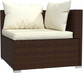 4 részes barna polyrattan kerti ülőgarnitúra párnákkal