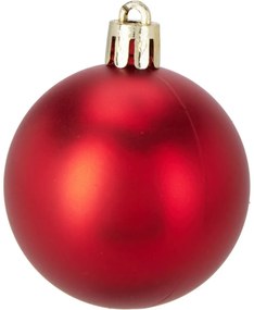 16 darabos karácsonyi díszkészlet FestiveSparkles, piros, átmérő 6 cm, műanyag