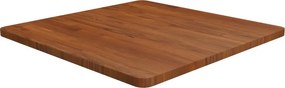 vidaXL sötétbarna kezelt tömör tölgyfa négyzet asztallap 70x70x2,5cm