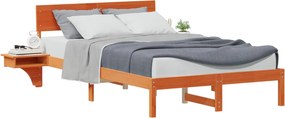 vidaXL Ágykeret fejtámlával Faggyú barna 120 x 200 cm Tömör fenyőfa
