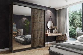 Amo 150 Tolóajtós Szekrény 150cm, Szürke Hamu