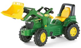 Pedálos traktor rakodó Rolly Toys John Deere Farmtrac zöld