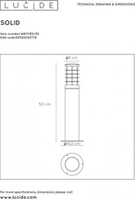 LUCIDE 14871-50-30 SOLID Modern Kültéri Állólámpa E27 IP54