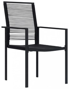 4 db fekete PVC rattan kerti szék