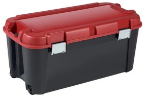 Piros-fekete fedeles műanyag tárolódoboz 79,5x39,5x37 cm Totem – Curver
