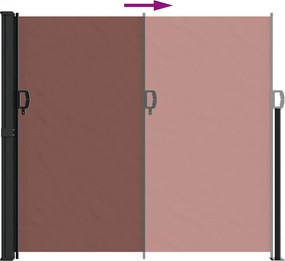 Barna behúzható oldalsó napellenző 180 x 300 cm