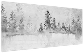Kép - Szarvas a tónál (120x50 cm)
