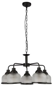 Searchlight 1685-5BK - Csillár láncon BISTRO 5xE27/60W/230V fekete