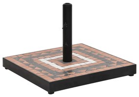 terrakotta és fehér négyzet alakú napernyő talp 12 kg