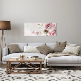Kép - Festés rózsaszín virágok (120x50 cm)