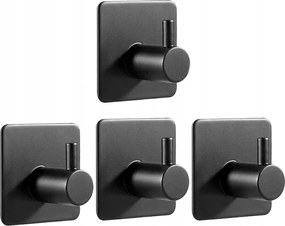 Akasztók akasztók öntapadós fém fekete 4 db törölköző törlőkendő