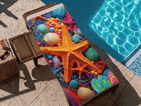 Gyorsan száradó strandfürdőlepedő COLOR SEA színes kivitel 70 x 140 cm, 100% mikroszál