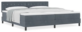 Box Spring Ágy Matraccal Sötétszürke 200x200 cm Bársony