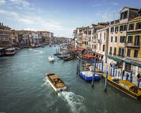 Poszter 50x40cm Híres Grand Canal a Rialto hídról, Assaf Frank