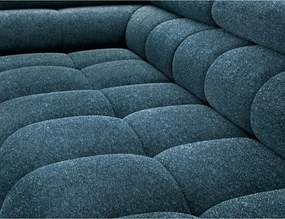 Kék buklé kinyitható-tárolóhelyes sarokkanapé (bal oldali-L alakú) Ferucce – ELTAP