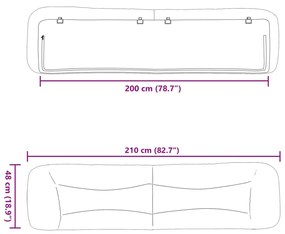 krémszínű szövet fejtámla párna 200 cm