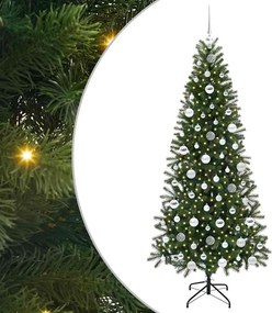vidaXL Mű karácsonyfa 300 LED-del állvánnyal Zöld 180 cm PE és PVC