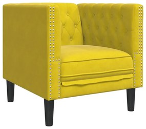 sárga bársony Chesterfield kanapéfotel