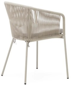 Krémszínű fém-párnázott kerti szék Yanet – Kave Home