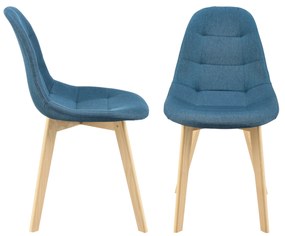 [en.casa] Étkezőszék szett Kopparberg párnázott ülőfelület 86 x 53 x 47 cm 100% poliészter/bükkfa kék