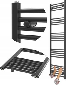 Fürdőszobai Radiátor Fekete Létra 50x160 cm Radiátor Szerelés 180° Breno