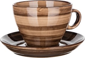 Banquet PALAS csésze csészealjjal, 290 ml, barna