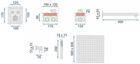 Rea Fenix Davis, rejtett zuhanykészlet + doboz eső- és kézizuhannyal, fényes króm, REA-P6356