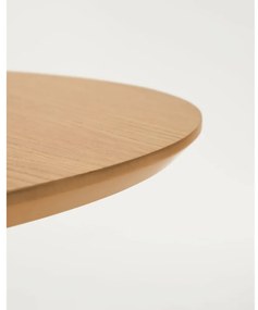 Natúr színű kerek bővíthető étkezőasztal tölgyfa dekorral ø 90 cm Oqui – Kave Home